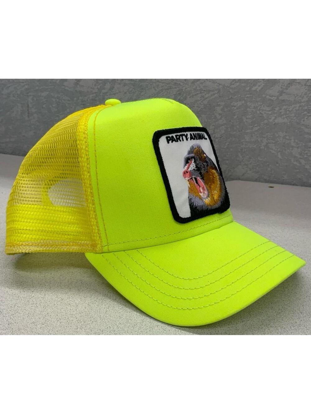 Goorin Bros. Adjustable Mesh Back Trucker Hat Party Animal Patch Yellow (used ) - Picture 3 of 7